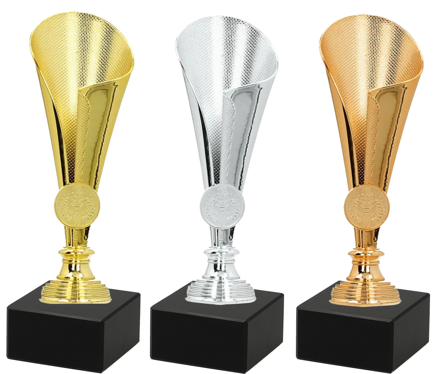 Disponible en 3 tailles :
CP13 Or – 22 cm
CP13 Argent – 21 cm
CP13 Bronze – 20 cm
Trophée PVC et marbre noir