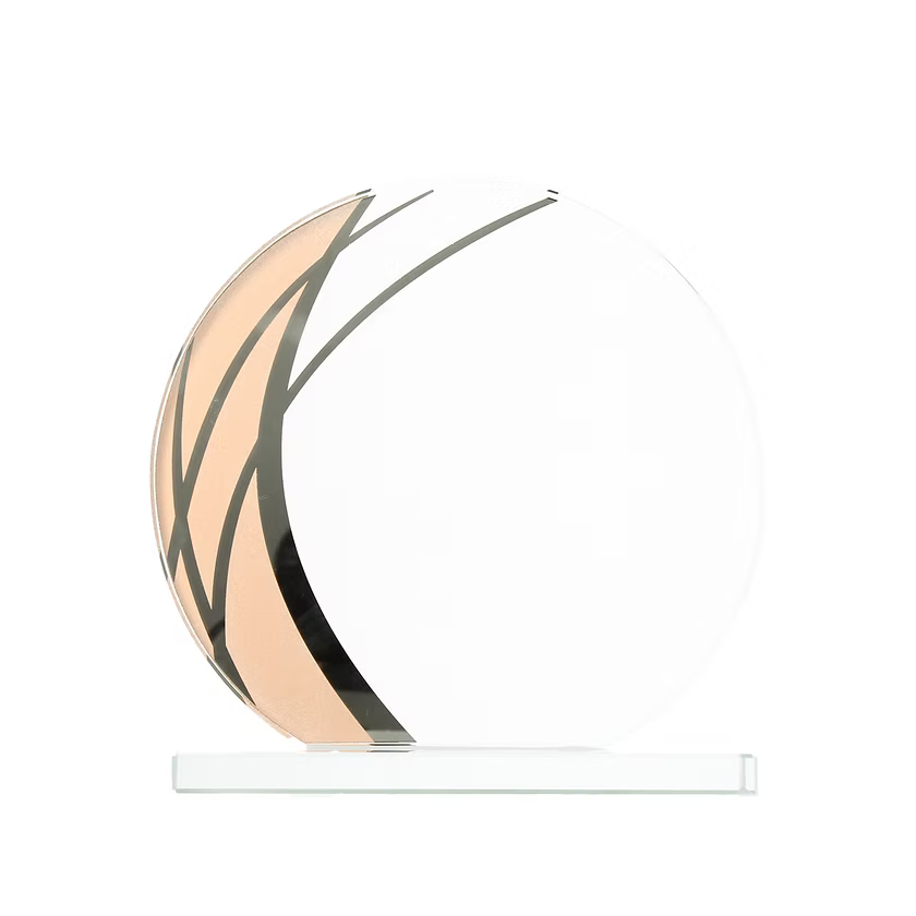 Trophée en verre TV310 or argent bronze avec gravure personnalisée et boîte cadeau noire