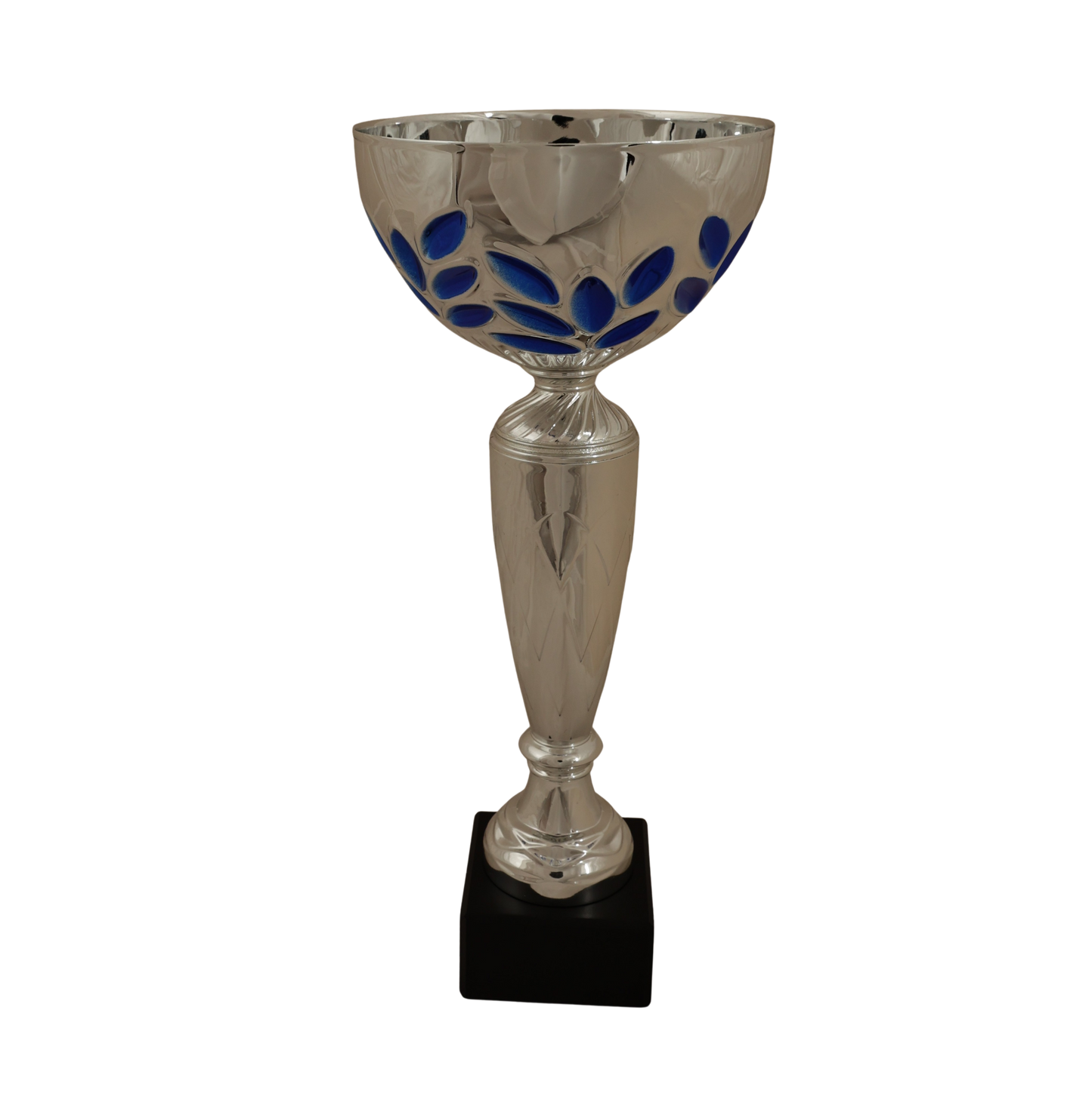 Coupe cp116 en métal et pvc bi color argent bleu , 3 tailles , personnalisable