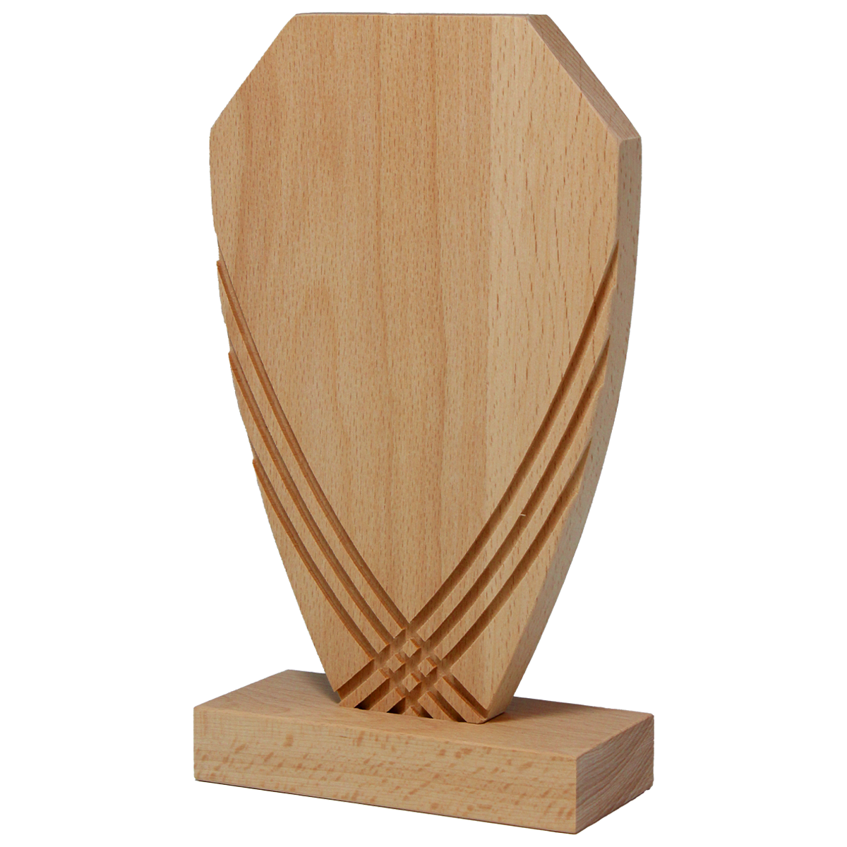TB105 Trophée en bois élégant et modern avec motifs découpés avec gravure personnalisée
