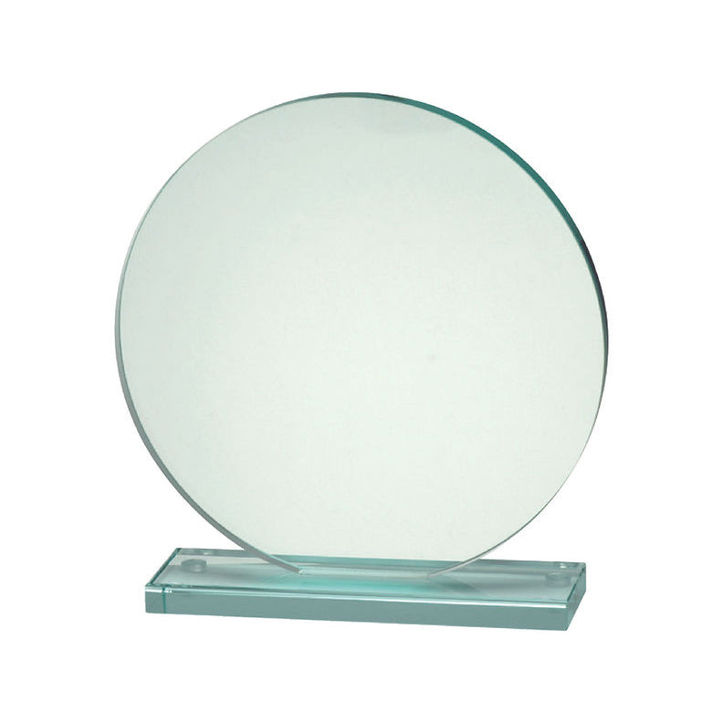TV302 Trophée rond en verre personnalisé avec gravure et boîte cadeau