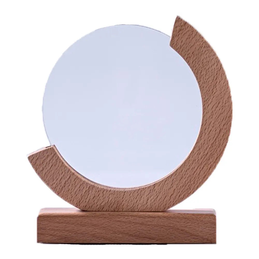 Trophée en bois et verre TV311 rond avec gravure personnalisée et boîte cadeau noire