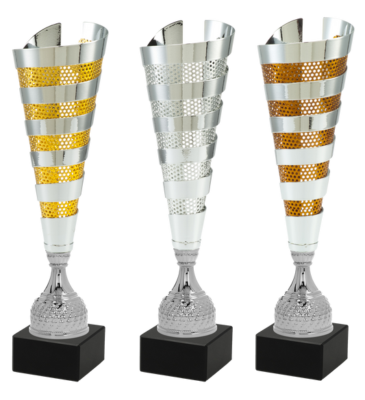 cp 126 Coupe en métal  prestige et résistante, Disponible en 3 couleurs or argent bronze . Idéale pour tournois, compétitions et cérémonies. Personnalisation possible.