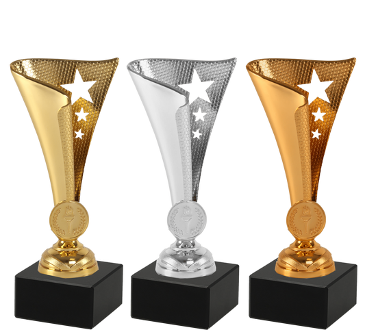 Coupe Cp24
Disponible en 1 taille :

Taille unique : 17 cm
Couleurs disponibles : Or, Argent, Bronze
PVC et marbre noir