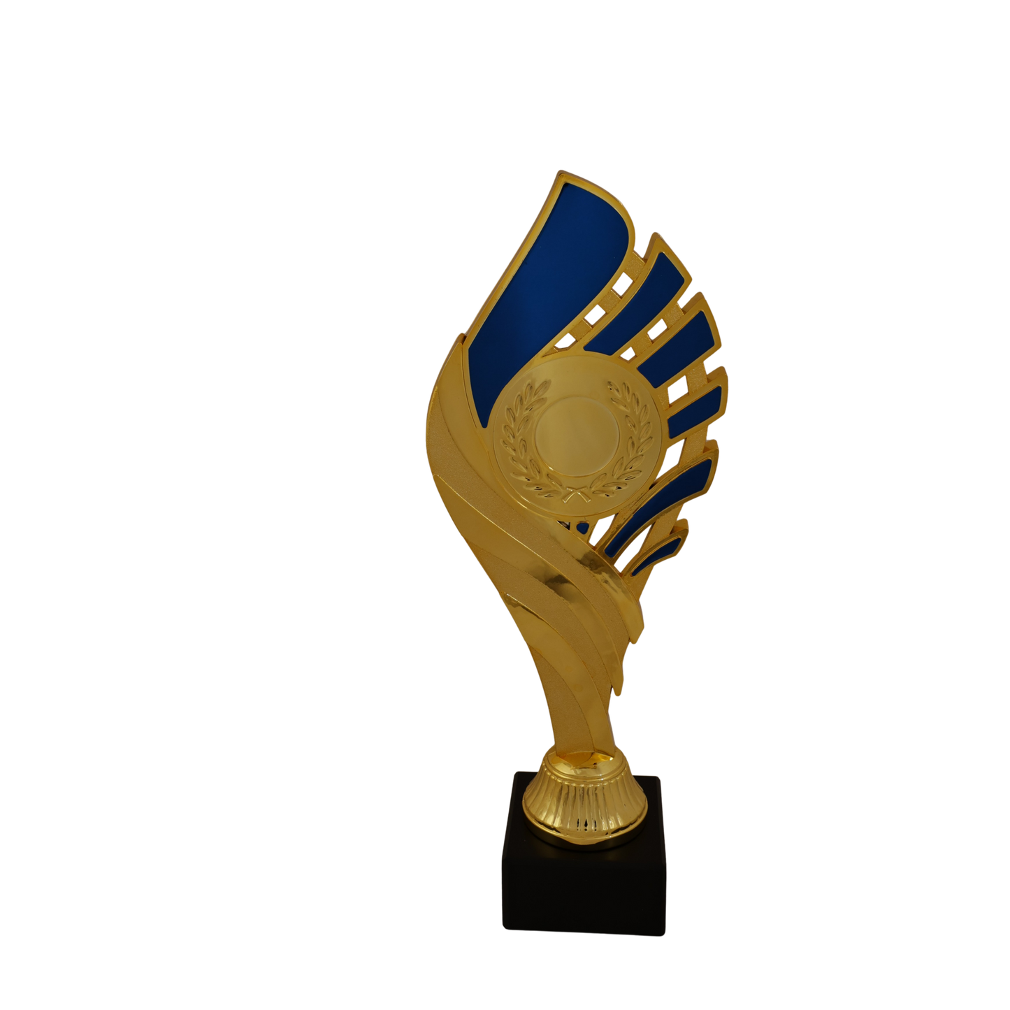 Coupe trophées PVC et marbre 24 à 26 cm or bleu