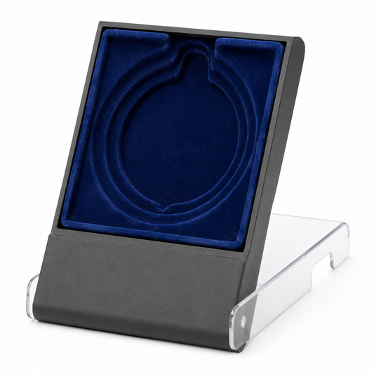 Écrin multi insert pour médailles de 50mm, 60mm &amp; 70mm

De couleur bleu et noir