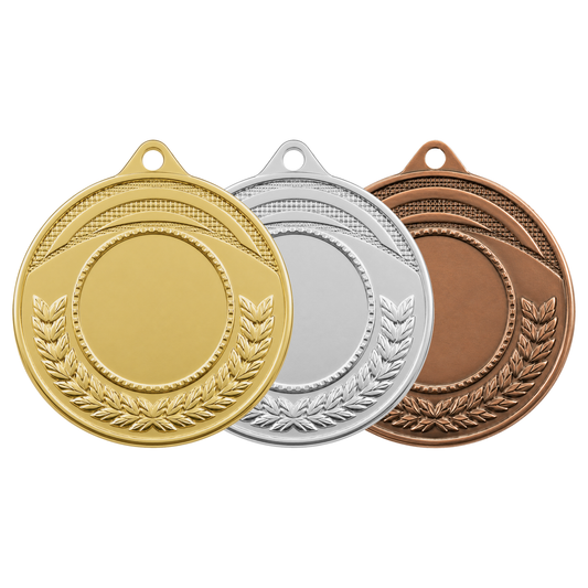 Médaille M452 – 45 mm, disponible en 3 couleurs, personnalisable avec emblème et texte au dos.
Toptrophy - Suisse